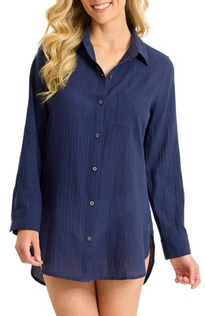 Tommy Bahama Gauzy Button-up Shirt In Blue