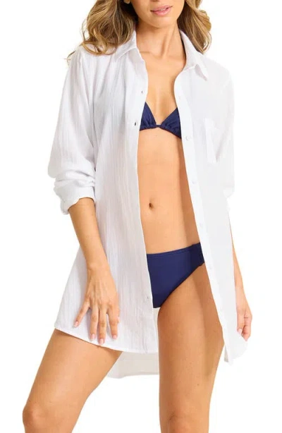 Tommy Bahama Gauzy Button-up Shirt In Gray