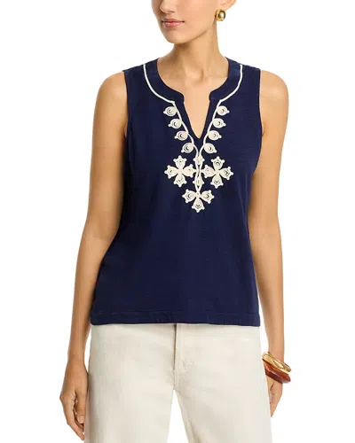 Tommy Bahama Gem Coast Embellished Sleeveless Top In Blue
