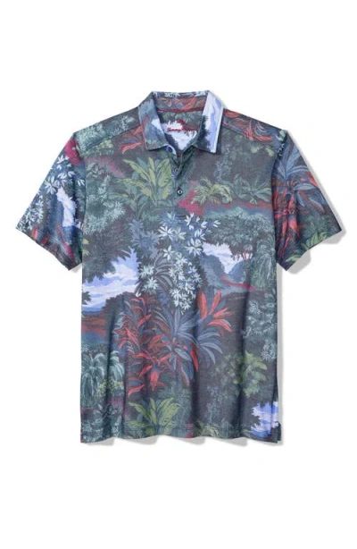 Tommy Bahama Geneva Jungle Floral Performance Cotton Blend Piqué Polo In Blue