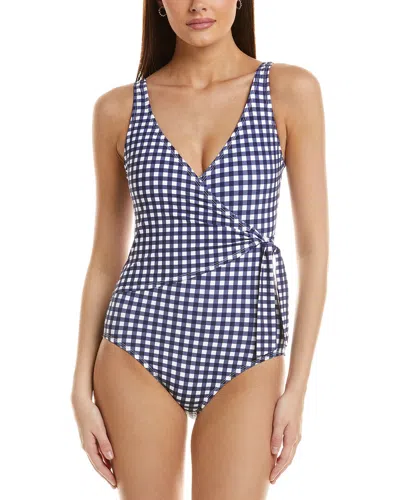 TOMMY BAHAMA TOMMY BAHAMA GINGHAM WRAP FRONT ONE-PIECE