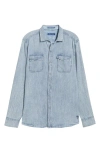 Tommy Bahama Go West Lyocell & Linen Snap-up Western Shirt In Burgundy