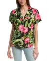 Tommy Bahama Grand Villa Talulla Silk Shirt In Black