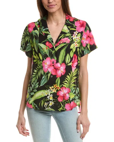 Tommy Bahama Grand Villa Talulla Silk Shirt In Black