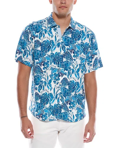 Tommy Bahama Grand Wailea Print Camp Shirt In Blue