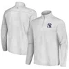Tommy Bahama Gray New York Yankees Delray Frond Islandzone Half-zip Jacket In Gray