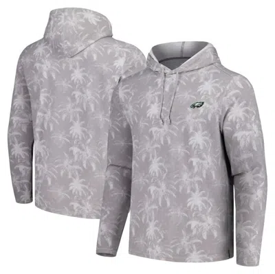 Tommy Bahama Gray Philadelphia Eagles Palm Frenzy Hoodie Long Sleeve T-shirt