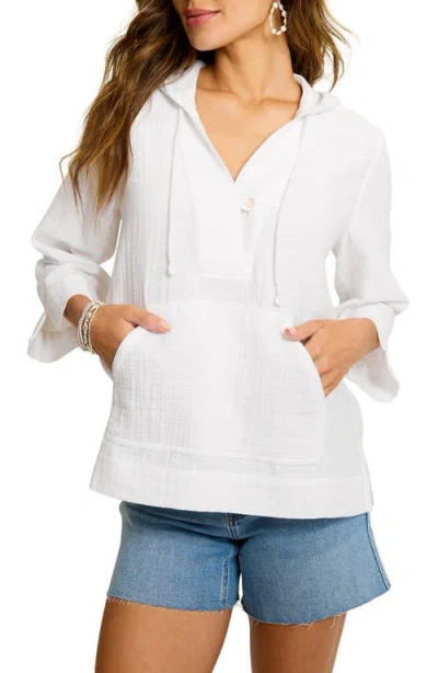 Tommy Bahama Guaze Baja Cotton Hooded Pullover In White
