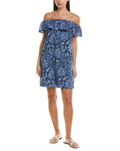 Tommy Bahama Harbor Eyelet Mini Dress In Blue