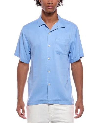 Tommy Bahama Harbor Luxe Silk Camp Shirt In Blue