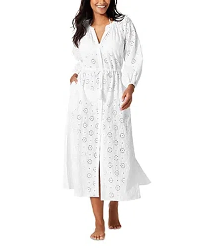 TOMMY BAHAMA HARBOUR EYELET BUTTON UP DRESS SWIM COVER-UP