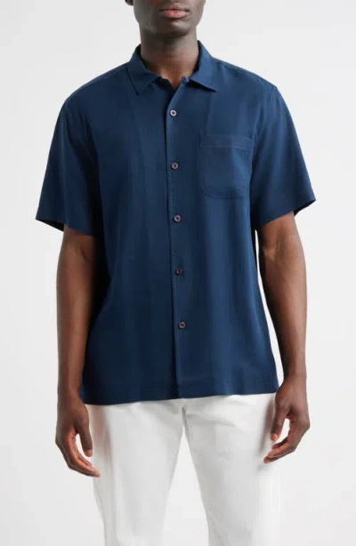 Tommy Bahama Hawaiian Herringbone Shirt In Blue