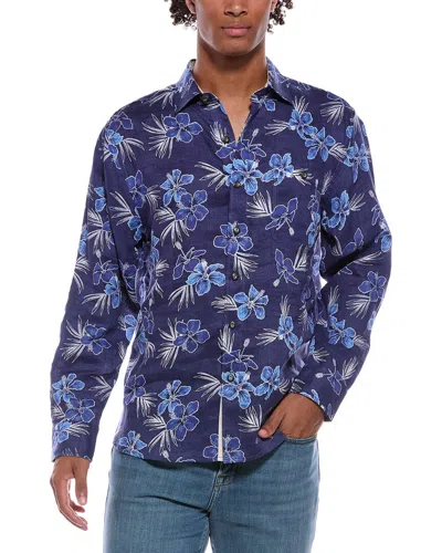 Tommy Bahama Hibiscus Oasis Linen Shirt In Blue