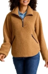 Tommy Bahama High Pile Fleece Half-zip In Brown