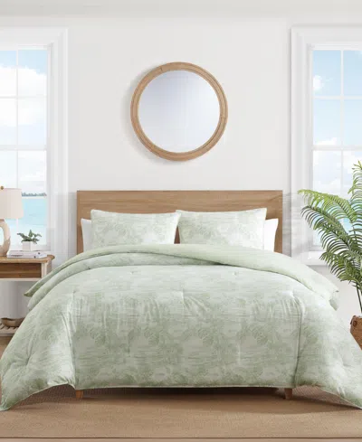 Tommy Bahama Home Beach Bluff Toile Cotton 3-pc. Comforter Set, Full/queen In Green