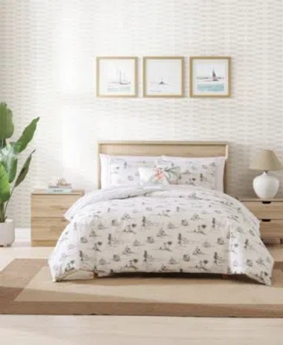 Tommy Bahama Home Beach Club Reversible Duvet Cover Sets In Grey,coral Red