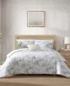 Tommy Bahama Home Beachway Blooms Reversible 3-pc. Comforter Set, Full/queen In Day Grey
