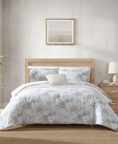 Tommy Bahama Home Beachway Blooms Reversible 3-pc. Duvet Cover Set, Full/queen In Day Grey