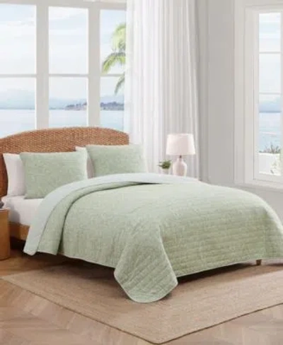 Tommy Bahama Home Caicos Isle Cotton Reversible Quilt Sets In Green