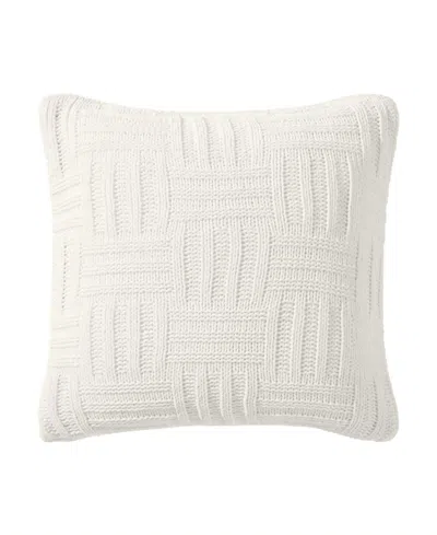 Tommy Bahama Home Chain Basket Knit Decorative Pillow, 20" X 20" In White Night