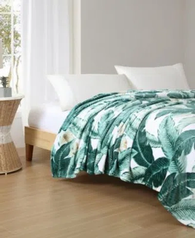 Tommy Bahama Home Classic Palms Ultra Soft Plush Fleece Blanket In Key Largo Green
