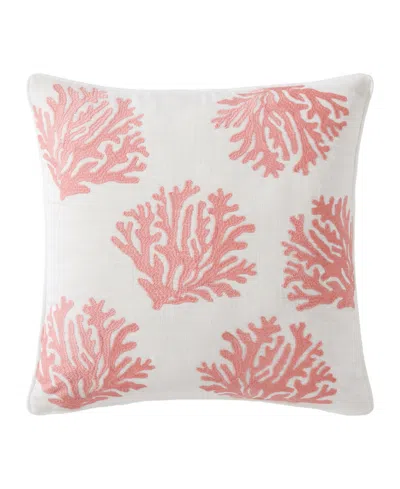 Tommy Bahama Home Coral Island Slub Decorative Pillow, 20" X 20" In Light Coral