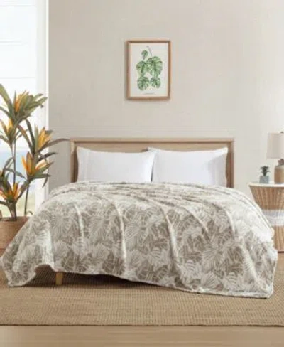 Tommy Bahama Home Costa Blanca Ultra Soft Plush Fleece Blanket In Beige