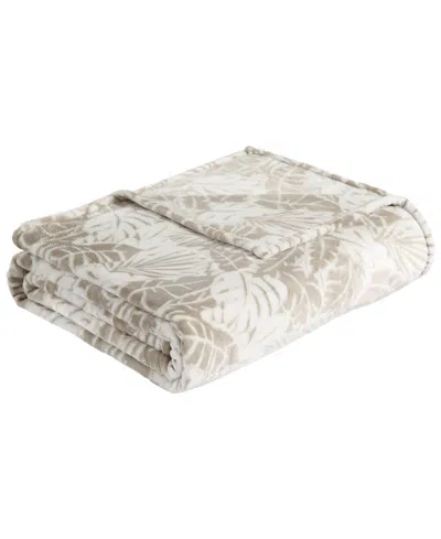 Tommy Bahama Home Costa Blanca Ultra Soft Plush Fleece Blanket, King In Beige