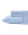 Tommy Bahama Home Cotton Percale 4 Piece Sheet Set, Queen