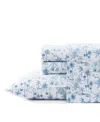 Tommy Bahama Home Cotton Percale 4 Piece Sheet Set, Queen In Blue