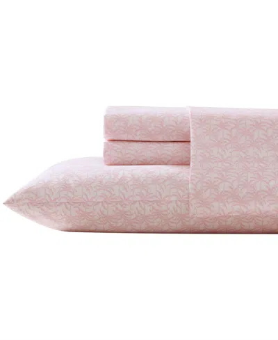 Tommy Bahama Home Cotton Percale 4 Piece Sheet Set, Queen In Orange