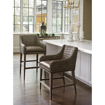 Tommy Bahama Home Cypress Point Wingback Chair In Gray