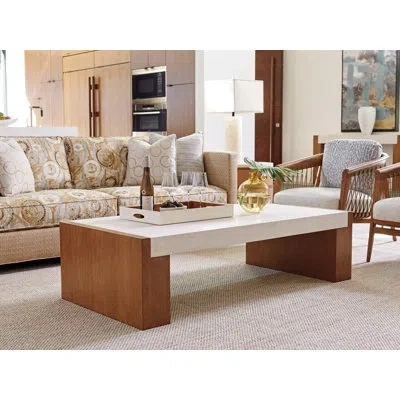 Tommy Bahama Home Eldorado Rectangular Cocktail Table In Ivory