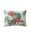 Tommy Bahama Home Festive Palms Felt Decorative Pillow, 15" X 20" In Ivory,red,green