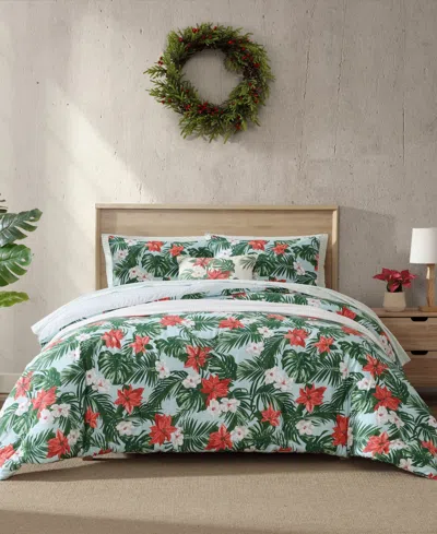 TOMMY BAHAMA HOME FESTIVE PALMS REVERSIBLE 3-PC. COMFORTER SET, FULL/QUEEN