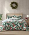 Tommy Bahama Home Festive Palms Reversible Comforter Sets In Mid Blue,red,white