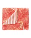 Tommy Bahama Home Closeout!  Flannel Throw, 70" X 50" In Coral Orange Hot Tropics