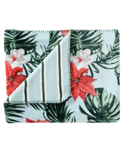 Tommy Bahama Home Closeout!  Flannel Throw, 70" X 50" In Festive Palms