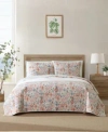 Tommy Bahama Home Ikat Tropics Reversible 3-pc. Quilt Set, Full/queen In Light Khaki,jungle Green
