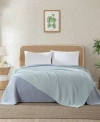 Tommy Bahama Home Island Comfort Chenille Solid Blankets In Blue Canal