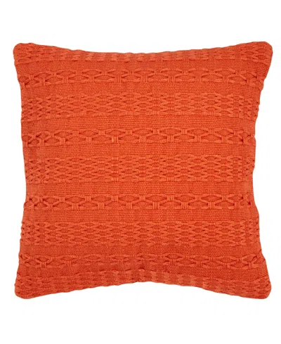 Tommy Bahama Home Island Essentials Cross Weave Dobby Decorative Pillow, 20" X 20" In Mango