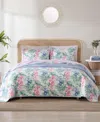 Tommy Bahama Home Island Orchid Reversible 3 Piece Quilt Set, King In Pink,blue