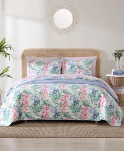 Tommy Bahama Home Island Orchid Reversible Quilt Sets In Pink,blue