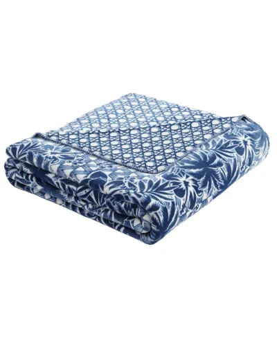 Tommy Bahama Home Closeout!  Lanikai Fronds Flannel Blanket, Twin In Blue