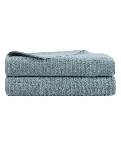 Tommy Bahama Home Northern Pacific Cotton Terry 2 Piece Bath Sheet Set Bedding In Bay Blue