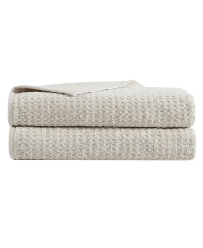 Tommy Bahama Home Northern Pacific Cotton Terry 2 Piece Bath Sheet Set Bedding In Dune