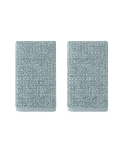 Tommy Bahama Home Northern Pacific Cotton Terry 2 Piece Hand Towel Set Bedding In Bay Blue