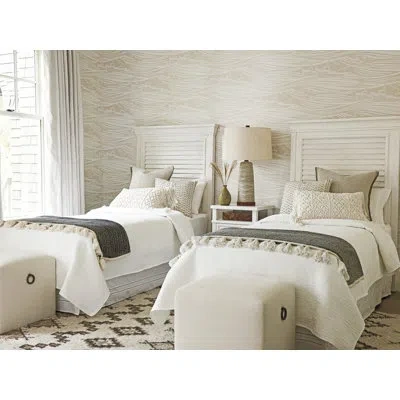 Tommy Bahama Home Ocean Breeze Royal Palm Louvered Headboard In White