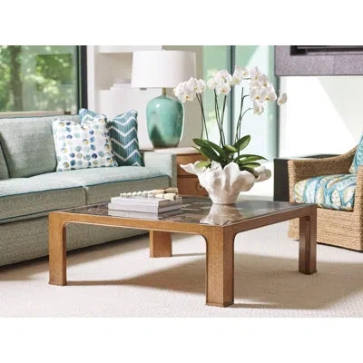 Tommy Bahama Home Palm Desert Redford Rattan Cocktail Table In Tan