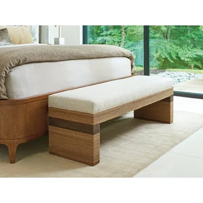 Tommy Bahama Home Palm Desert Rosemead Wicker Bench In White